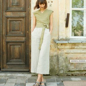 Heavy Linen Ocean trousers - Natural